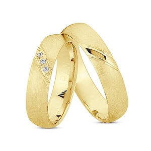 NURAN - Vielsesringe i 8-14kt. guld m. i alt 0,03ct. diamanter